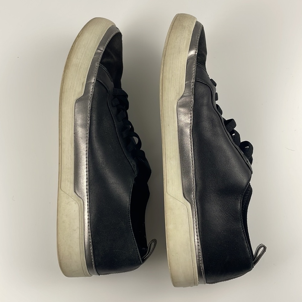 27 Edit | Valarie 100% Genuine Real Leather Upper Lace Up Sneaker Kicks Black 9M - Picture 10 of 13
